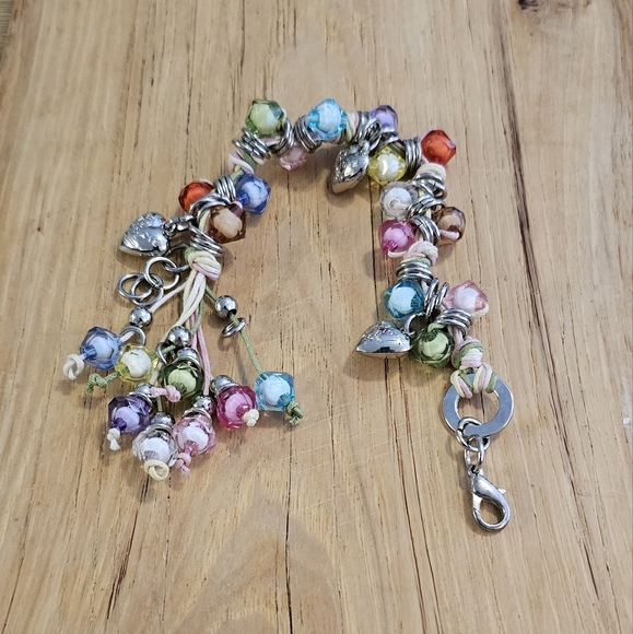 Hand Crafted Love Charm Multicolor Bracelet. - Picture 5 of 7